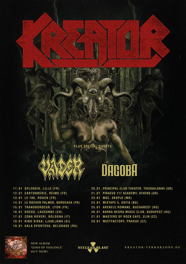 FOH Engineer and Tourmanager for KREATOR European Tour 2018